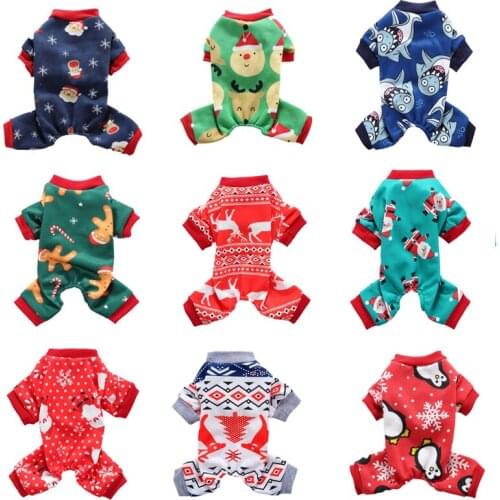 Soft Dogs Pajamas For Pet Dog Clothes Christmas Puppy Jumpsuit Casual Homewear Winter Warm Fleece Pomeranian Dogs Clothing