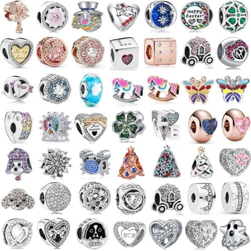 New Fashion Exquisite Christmas Tree Cute Dog Beaded Clown Smiling Pandora Suitable for Womens Jewelry Gifts