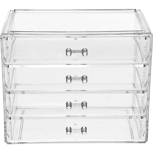 1PC 4 Layers Makeup Organizer Drawers Acrylic Cosmetic Storage Box Jewelry Container Make Up Case Makeup Brush Holder Organizers
