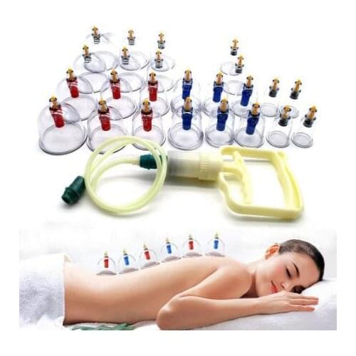 2019 latest 12/24pcs/set Vacuum Cupping Device Suction Cups Medical Sucker Magnetic Treatment Apparatus Banks Body Massage Cans