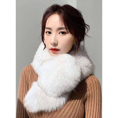 Lantafe New Fox Fur Scarf Winter Scarfs Shawl Ladies Scarf Multiple Color Natural Fur Whole Fur Keep Warm Fashion
