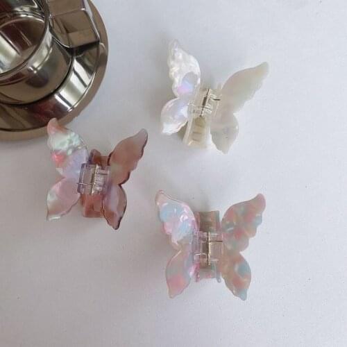 Girls acetate plate half clip hairpin back head Korea simple gripping temperament cold wind butterfly clip headdress HairClaws