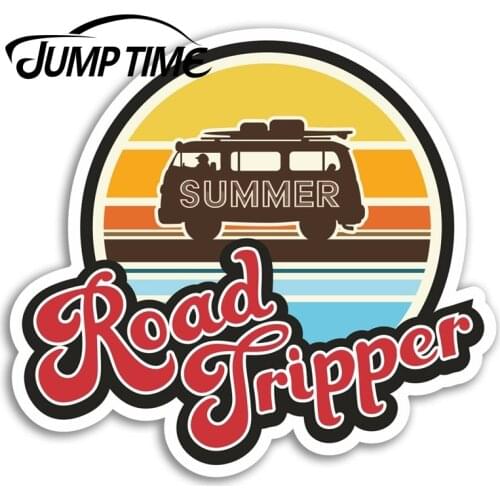 Jump Time for Road Tripper Vinyl Stickers Travel Surf Bus Sticker Luggage Truck Window Bumper Decal Waterproof Accessories