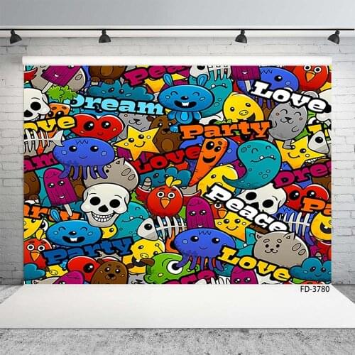 Cartoon Drawing Dream Photo Background Vinyl Cloth Backdrop for Children Baby Shower Birthday Party Photoshoot Photography Props