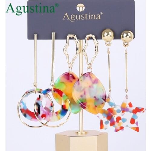Agustina 2021 Set earrings fashion jewelry drop earrings women acrylic earrings Set long earring bohemian earings geometry new