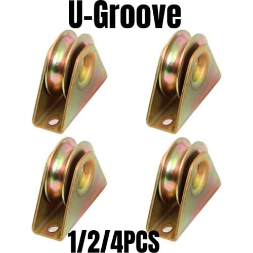 1/2/4PCS 2/3Inch U-Type Wheel Heavy Duty Rigid Caster with Bracket For Inverted Track Industrial Machine Wire Rope Rail