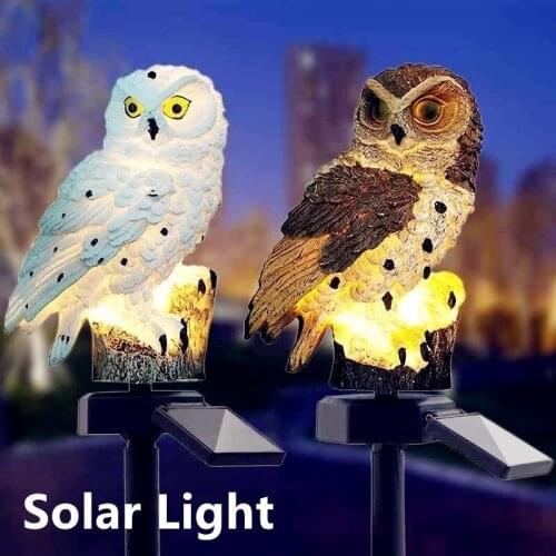 1/2Pcs Waterproof Solar Power LED Lamp Garden Path Yard Lawn Owl Animal Ornament Lamp