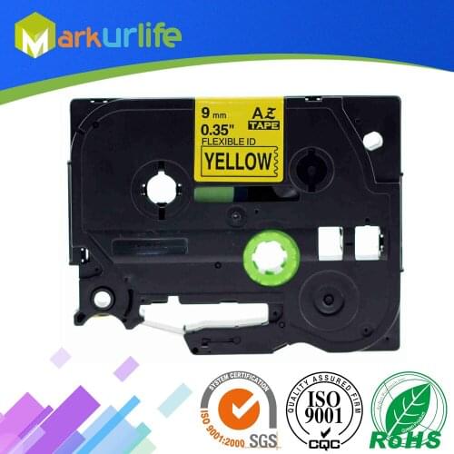 1 PCS/Lot Flexible ID Tape Compatible for Brother P-Touch Printer Laminated tze tape(9mm*8m) Black on Yellow TZE-FX621 for Cable