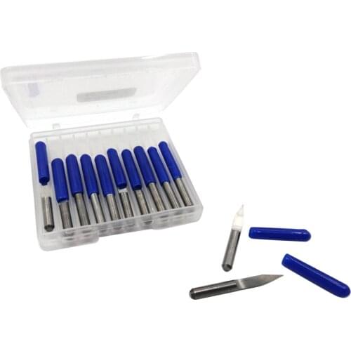 10pcs PCB Engraving Bits CNC Router Bit 30mm long Tip End Milling Cutter High Precision Engraving CNC Laser Engraver Accessories