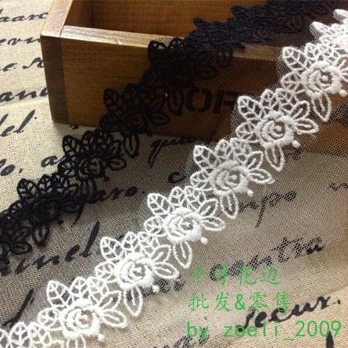 10Y/lot Width 5.5cm Exquisite cotton water soluble lace trim mesh Fabric DIY Garment Accessories Sewing Wedding Lace Material