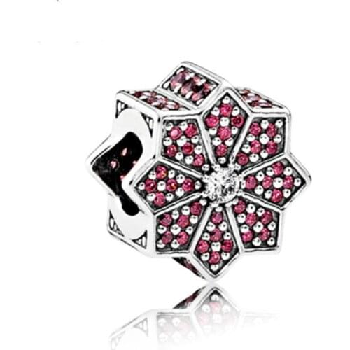 5PCS Silver Color Double Full Crystal Spaced Big Hole Bead Fit Bracelet Necklace Pendant Original Jewelry Accessories