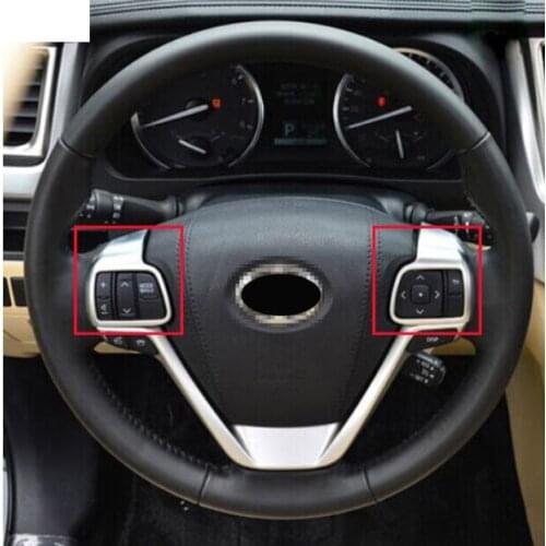 ACCESSORIES FIT FOR 2014 2015 Toyota HIGHLANDER KLUGER CHROME STEERING WHEEL PANEL COVER INSERT TRIM BADGE ACCENT