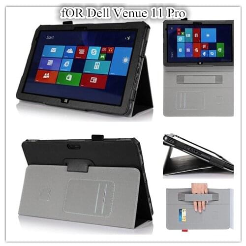 For Venue 11 Pro 5130 PU Lichee Texture Leather Cover Pouch For 10.8 inch Dell Venue 11 Pro 5130 Magnet Case + screen protector