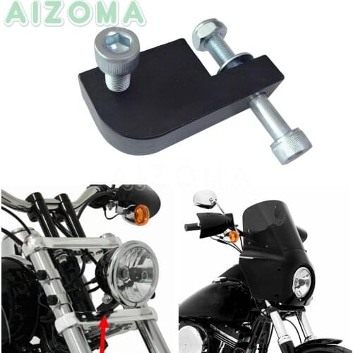 Motorcycle Fairing Headlight Extension Block for Harley Dyna Low Rider Street Fat Bob FXD Headlamp 39-49mm Relocation Bracket