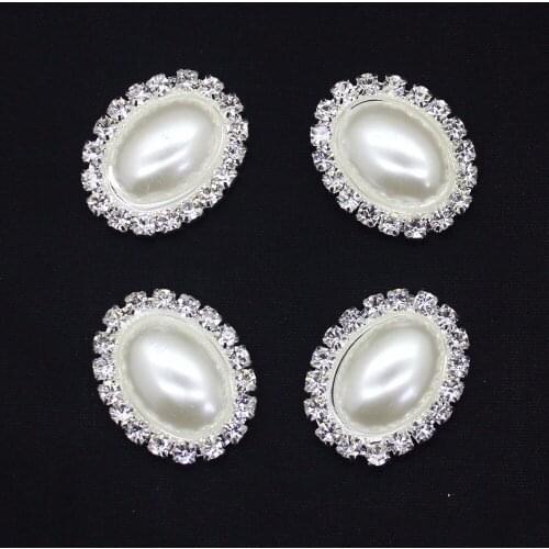 Hot Sale wholesale 20pcs/lot Pearl Wedding Diamond Button Flatback Button rhinestone Button Crystal DIY craft Accessories YC15