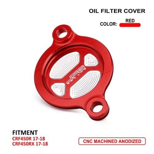 Motorcycle Oil Filter Cover CNC Aluminum For HONDA CRF450R CRF 450 R CRF 450r RX 450RX CRF450RX 2017 2020 2021 2018 2019 2020