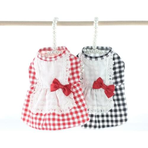 Summer Clothes For Dogs Fresh Plaid Cute Dogs Skirt