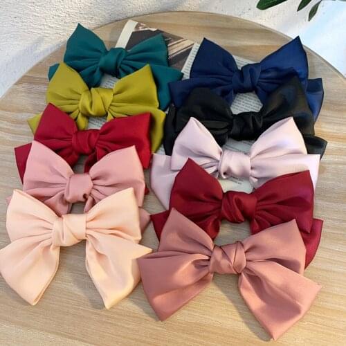 Fashion Big Bow Hairpin Korean Ladies Satin Hair Rope Girl Satin Hair Band