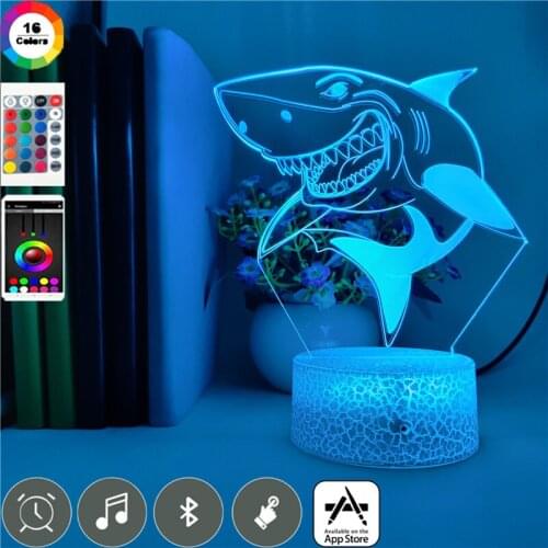 Cartoon LED Night Light Disney Movie Finding Nemo Bruce Animal 3d LED Nightlamp for Kids Children Bedroom Lampara Birthday Gifts