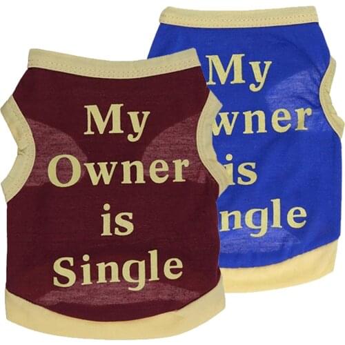 Small Dog Clothes Youth Fashion Summer New Printed Letters Pet Soft Cotton Vest Comfortable Breathable T-shirt Pet Clothes