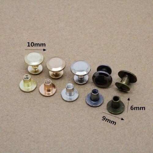 Flat Side I Shape Screw Back Rivet Stud For Book Strap,Wallet Leather Craft Bag Hat Shoe Clothes Jeans Pet Collar Accessories