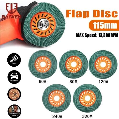 2/5/10PCS 115mm Durable Flap Discs Zirconium Corundum Sanding Discs 60/80/120/240/320 Grit Angle Grinder Grinding Wheels Blades