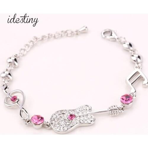 11.11 Sale Fashion Music Note and Guitar Shaped Hand Jewelery Accessories Ladies Jewellery Bracelets Made with Austrian Crystal