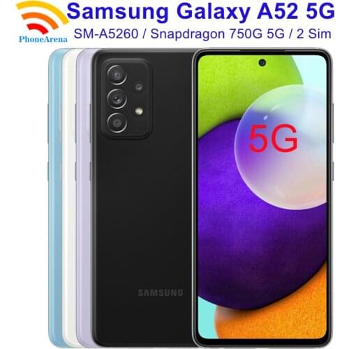 Original Samsung Galaxy A52 5G A5260 128GB【98% New】Unlocked Dual Sim Cell Phones 6.5" 8GB RAM Snapdragon Chipset Octa Core NFC