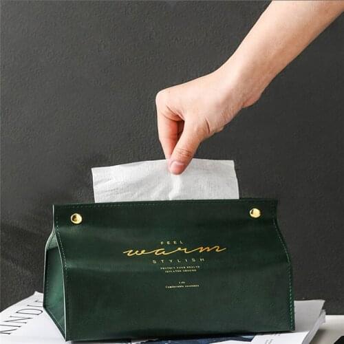 Chic Tissue Case Box Container Leather English Home Car Towel Napkin Papers Dispenser Holder Box Case Table Decoration