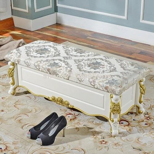 Shoes Changing Stool European Style Storage Stool Storage Stool Whole Set Cloth Art Shoes Cabinet Stool Living Room Sofa Footsto
