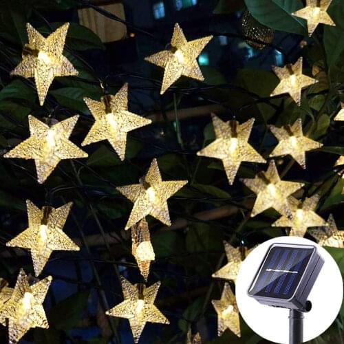 5m 20LEDS Solar lighting Star/Bees/ball outdoor Garden light Christmas Party Decoration Garden garland Solar Lights