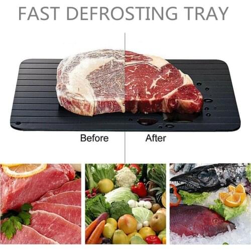 Magic Defrost Tray Metal Plate Defrosting Tray Safe Fast Thawing Frozen Meat Fish Sea Food Kitchen Cook Gadget Tool