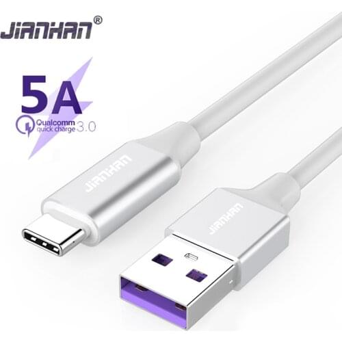 JIANHAN 5A Type C 3.0 Fast Quick Charging Data Sync Charger Braided SuperCharger For Huawei P10 P20 Plus Pro Lite Xiaomi Samsung
