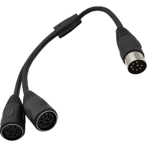 0.3M MIDI DIN 8-Pin Splitter Y Adapter Male to 2x Female Cable, 0.3m