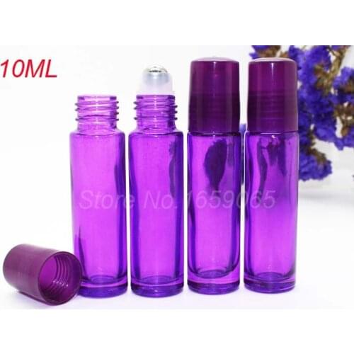 10ml purple glass roll on roller perfume atomizer sample bottles f essential oils roll-on refillable deodorant containers