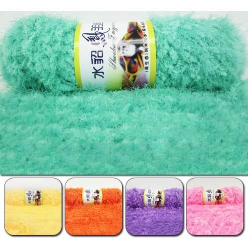 100g/ball Chicken Feather Yarn Coral Fleece Imitation Fur Coat Woven Wool Baby Warm Yarn Long Villi Shag Thread
