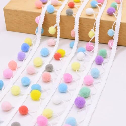 3m Pom Pom Lace Trimming Ball 15 mm Mini Cotton Pompom Fringe Ribbon Sewing Kintted Fabric Handmade Craft Accessories