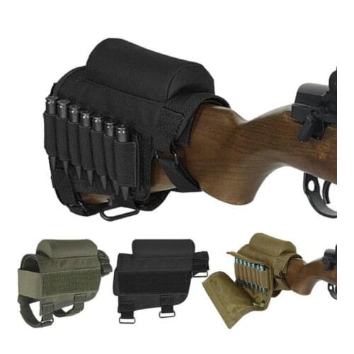 30pcs/lot Tactical Crown Pouch Carrying Case 7 Shells Pouch Bullet Holster Tactical Buttstock Cheek Rest with Ammo Carrier