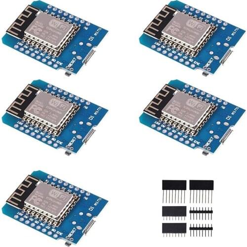 5PCS ESP8266 ESP-12 ESP-12F NodeMcu Mini D1 Module WeMos Lua 4M Bytes WLAN WiFi Development Board for Arduino