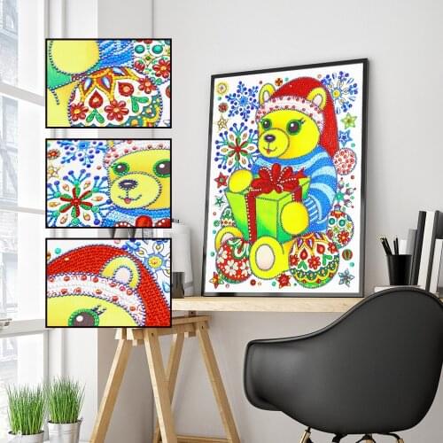 DIY 5D Diamond Painting Full Square Diamond Animal Bear Diamond Embroidery Christmas Gift Cross Stitch Kit Decoration Gift