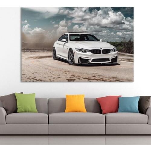 B M W M5 White Car Supercar Wallpaper Home Decor Wall Art Posters Canvas Paintings Fabric Print Room Decoration