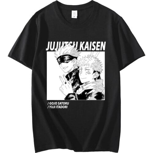 Harajuku Japanese Style Anime Mens Tshirt Jujutsu Kaisen Yuji Itadori Printed Unisex Short Sleeve T Shirt Casual T-shirt Tops