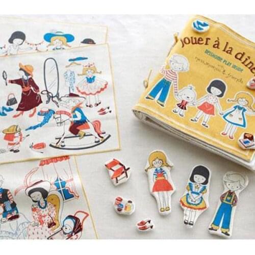 Linen/cotton otton fabric cloth "Happy girls" ,140cm*80cm, DIY usage home textile freeshipping