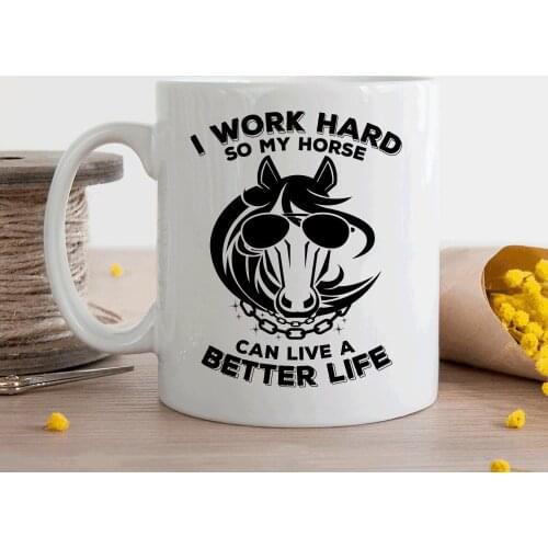 Horse Creative Animal Coffee Mug Tea Milk Cup 11oz Ceramic Mugs Travel Cups