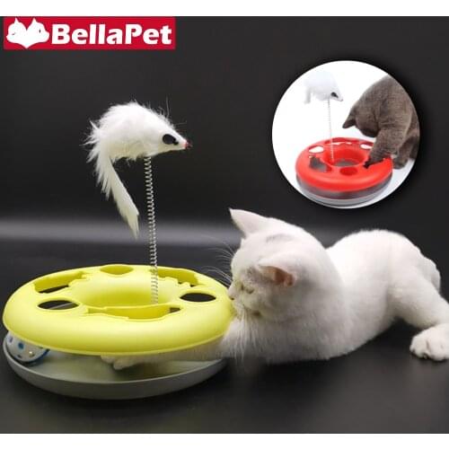 Cute Cat Toy Interactive Toys for Cats Accessories Funny Cat Toy Ball Mouse Feather Pet Supplies Kitten Play Plate Squeak Mice