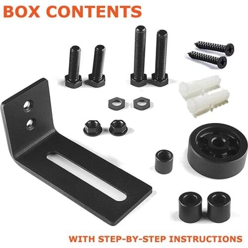 Barn Door Floor Channel Guides Sits Flush To Floor Adjustable Wall Mount Roller Stay Guide Non-Scratch Wheels Barn Door