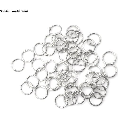 2021 New 50PCS Metal Loose Leaf Book Binding Ring Key Chains Clip Album Scrapbook Craft Photo Split Tool 20mm Outer Dia