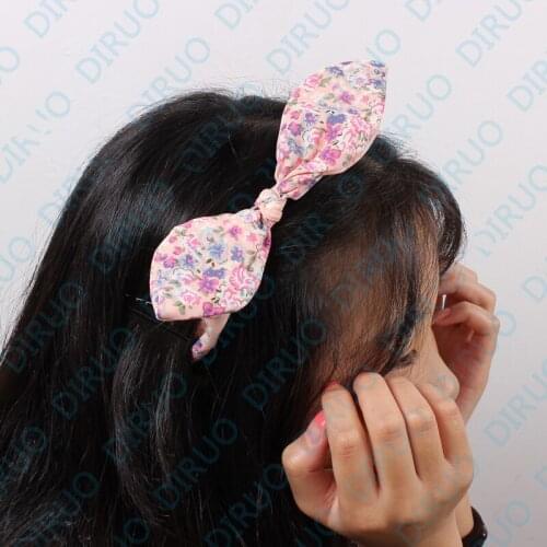 Summer new Flowers Hair Jewelry Ribbon Rabbit Ear Hair bands Head band Barrettes Hair wear for Women Hair Accessories