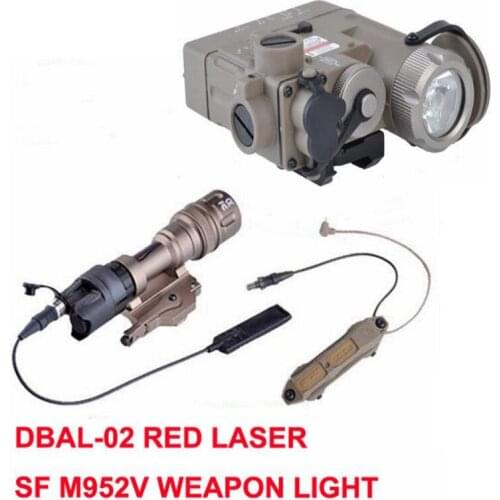 SF M952V Hunting Flashlight IR Laser Led Torch DBAL-D2 Softair Double Control Switch Tactical Weapon Lights