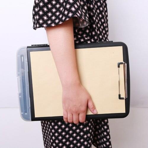 Outdoor Waterproof Paper Storage File Box A4 Multifunctional Copyboard Clip File Box Plastic Desktop Storage Box